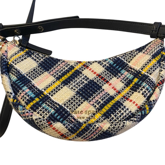 Kate Spade Smile Plaid Tweed Small Crossbody - Picture 1 of 15